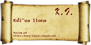 Kósa Ilona névjegykártya