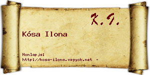Kósa Ilona névjegykártya