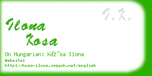 ilona kosa business card